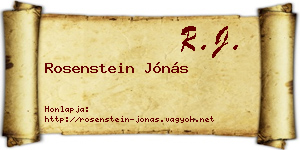 Rosenstein Jónás névjegykártya